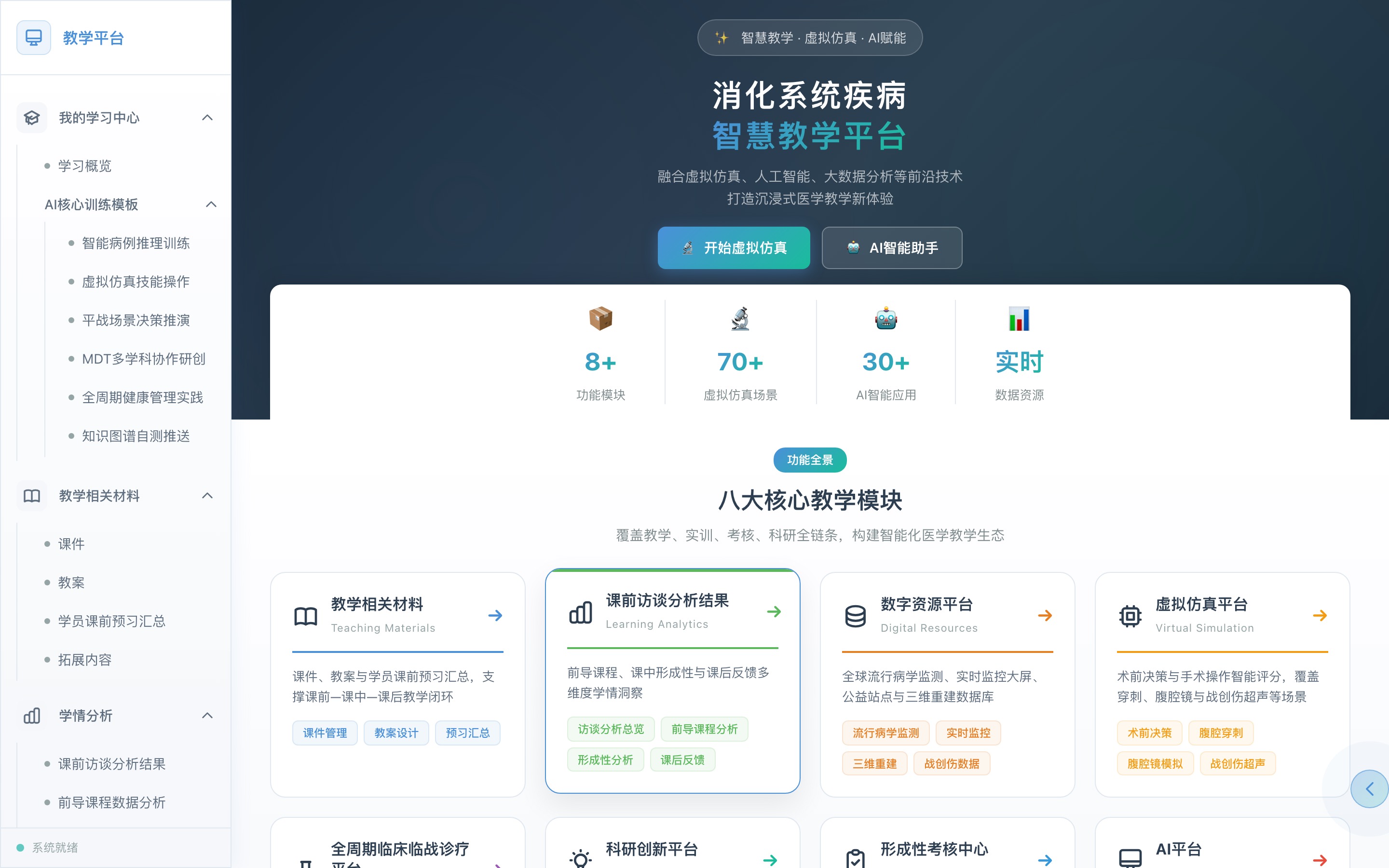 PageCraft 消化系统疾病智慧教学平台首页